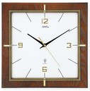 Horloge murale radio-pilotée carrée en noyer