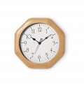 Horloge murale entourage hètre octogone