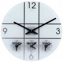 Pendule murale fuseaux horaires verre dépoli