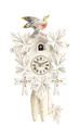 horloge coucou 1 jour thème oiseau bois peint blanc