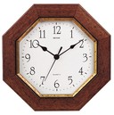 Horloge murale entourage bois octogonale