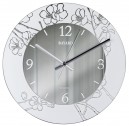 Pendule murale silencieuse argenté decor floral