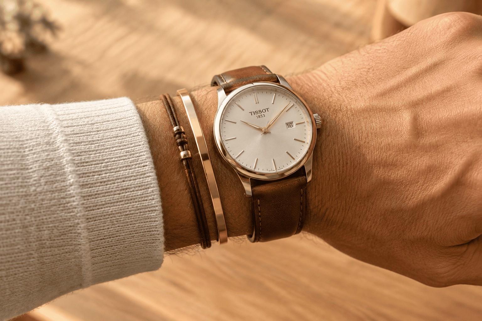 montre tissot et bracelets elegants