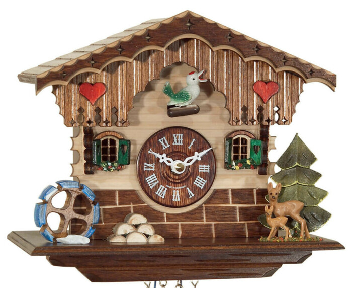 Horloge coucou à pile chalet enfants 16 cm_zoom
