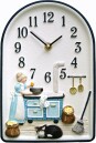 Pendule murale en c&eacute;ramique bleue et blanche pour cuisine