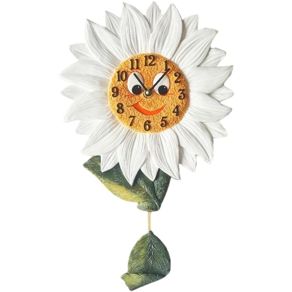 Horloge murale pour cuisine marguerite en c&eacute;ramique