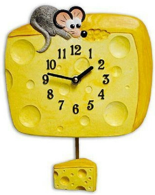 Pendule murale en c&eacute;ramique fromage pour cuisine