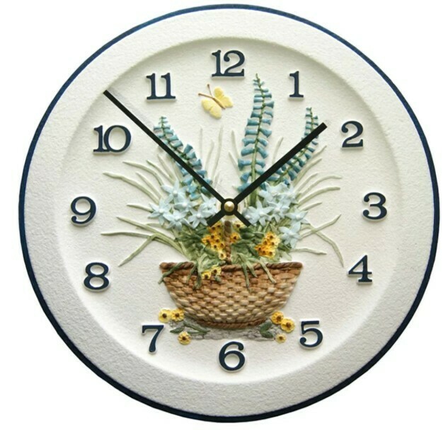 Pendule murale pour cuisine bleue &eacute;pi de bl&eacute;