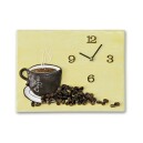 Horloge de cuisine artisanale d&eacute;cor "Coffee" en c&eacute;ramique
