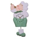 Horloge murale pour cuisine chef cuisinier en c&eacute;ramique avec balancier jambe