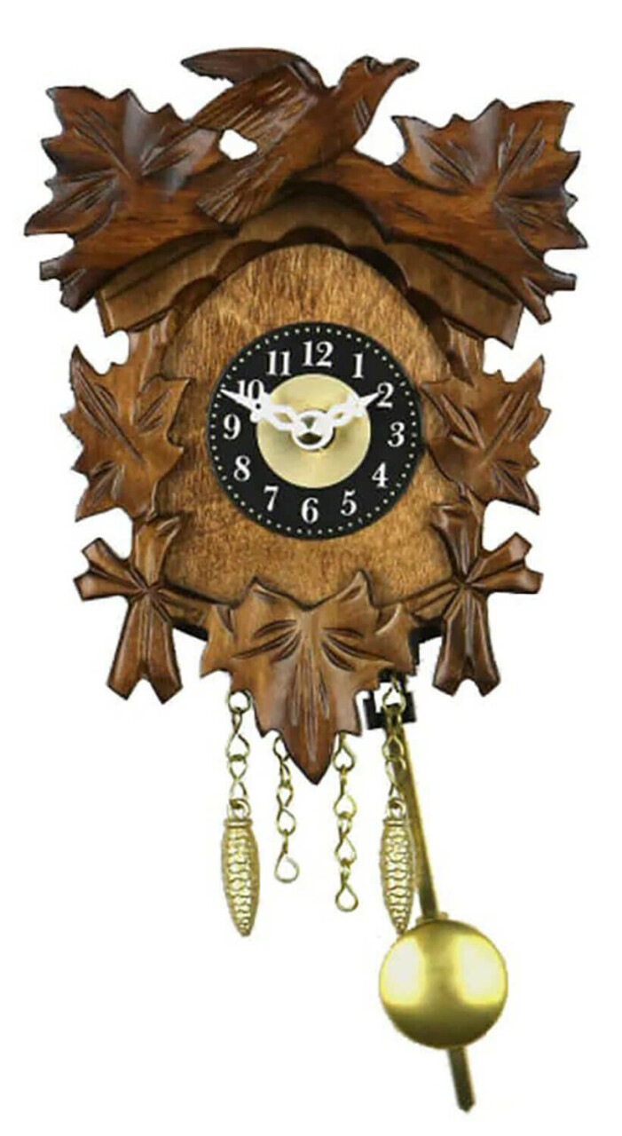 Mini horloge coucou &agrave; piles traditionnel pour enfant 14 cm