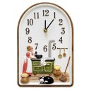 Horloge murale pour cuisine en c&eacute;ramique sc&egrave;ne de vie &agrave; l'ancienne