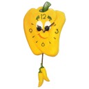 Horloge murale pour cuisine poivron jaune et piments balancier