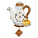 Horloge murale pour cuisine th&eacute;i&egrave;re en c&eacute;ramique avec balancier biscuit