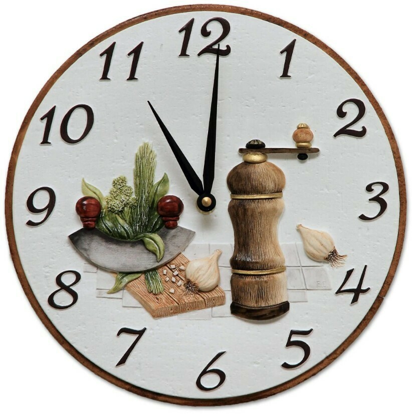 Pendule murale pour cuisine moulin marron