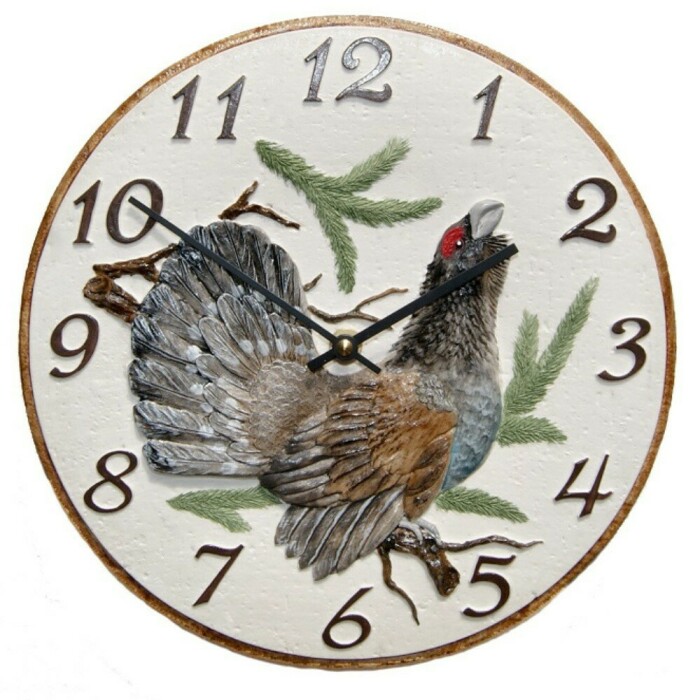 Horloge murale pour cuisine en c&eacute;ramique peinte &agrave; la main motif Grand T&eacute;tras