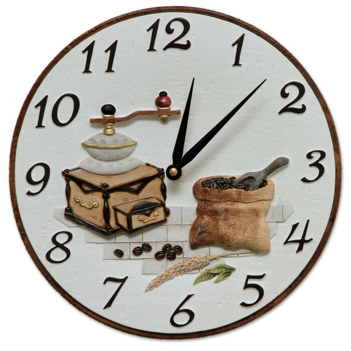 Horloge murale pour cuisine d&eacute;cor moulin &agrave; caf&eacute;