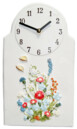 Pendule murale en c&eacute;ramique bouquet de fleurs pour cuisine