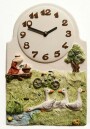 Pendule murale pour cuisine les oies au parc