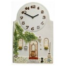Horloge murale pour cuisine en c&eacute;ramique d&eacute;cor seuil de maison rustique