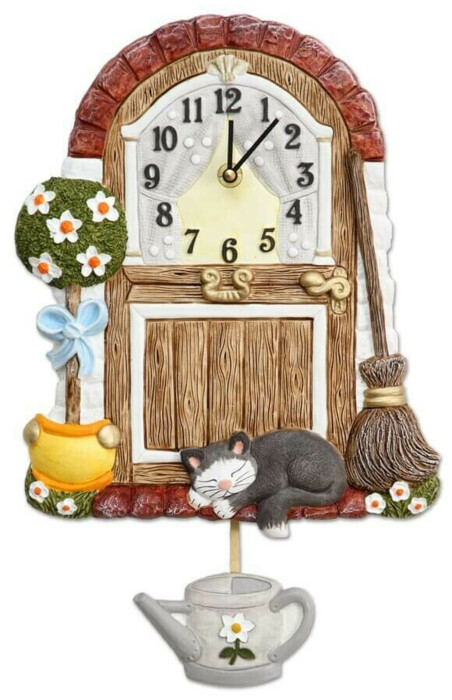 Pendule murale en c&eacute;ramique porte de jardin pour cuisine