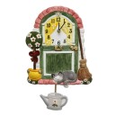 Horloge murale pour cuisine porte de jardin en c&eacute;ramique avec balancier arrosoir