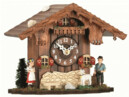 Horloge musicale &agrave; poser en bois clair petite berg&egrave;re 14 cm