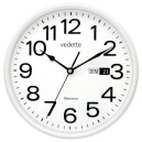 Pendule murale &agrave; calendrier silencieuse blanche &agrave; calendrier