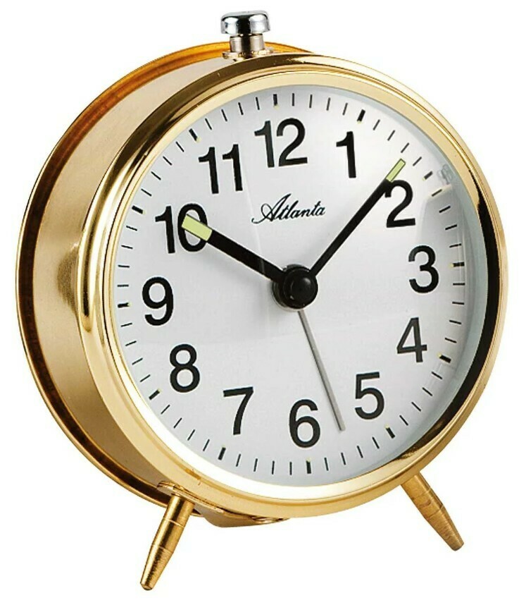 R&eacute;veil m&eacute;canique dor&eacute; sonnerie cloche