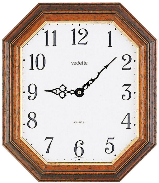 Pendule murale en bois massif rustique couleur ch&ecirc;ne