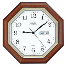 Pendule murale en bois massif &agrave; calendrier