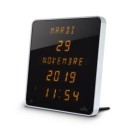 Horloge murale radio-pilot&eacute;e &agrave; calendrier &agrave; LED_profil