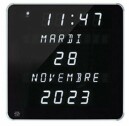 Horloge murale radio-pilot&eacute;e &agrave; calendrier &agrave; LED