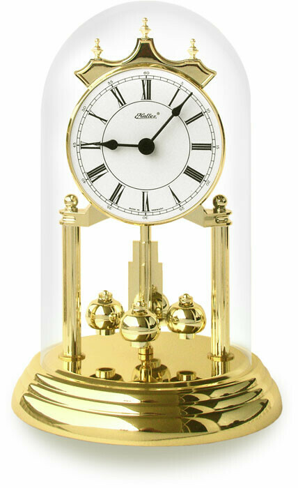 Pendule 400 jours sous cloche cadran blanc chiffres romains noirs