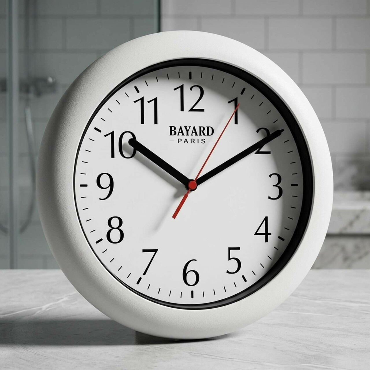 Horloge murale &eacute;tanche pour salle de bain Bayard_details
