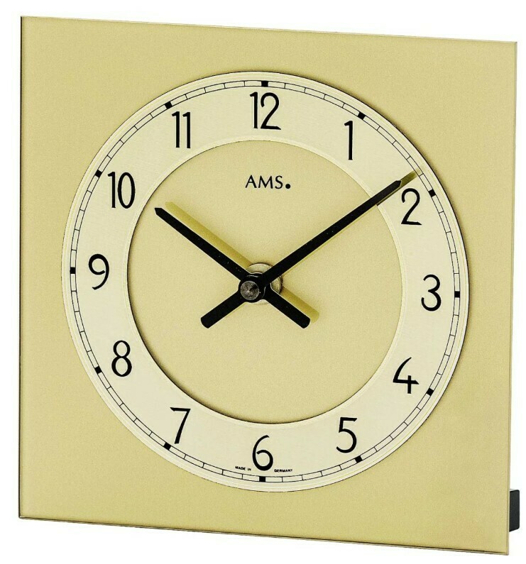 Pendule &agrave; poser dor&eacute;e moderne en verre