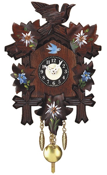 Horloge coucou &agrave; pile traditionnel pour enfants oiseau bleu