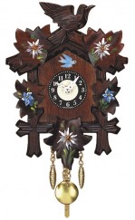 Horloge coucou à pile traditionnel pour enfants oiseau bleu