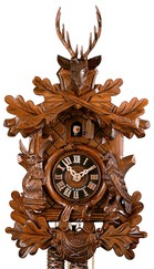 Horloge coucou mécanique traditionnel 1 jour tête de cerf 25 cm_zoom