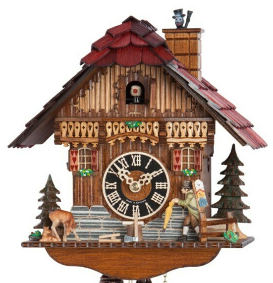 Horloge coucou mécanique chalet 1 jour thème forestier_zoom