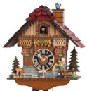 Horloge coucou m&eacute;canique chalet 1 jour th&egrave;me forestier_zoom