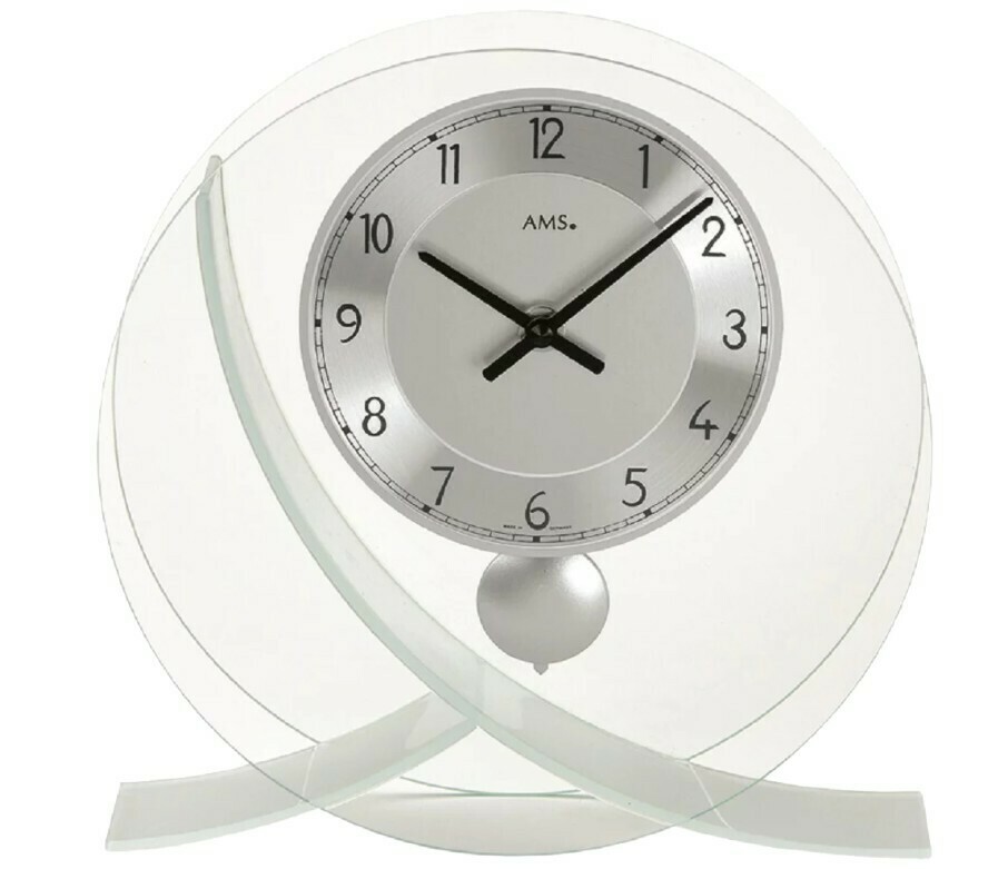 Pendule &agrave; poser moderne cadran gris aluminium