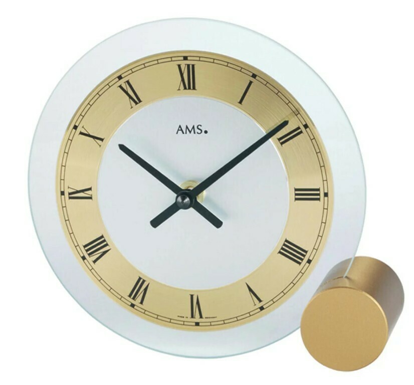 Pendule &agrave; poser moderne ronde dor&eacute;e