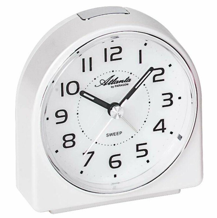 Réveil rond blanc lumière clignotante