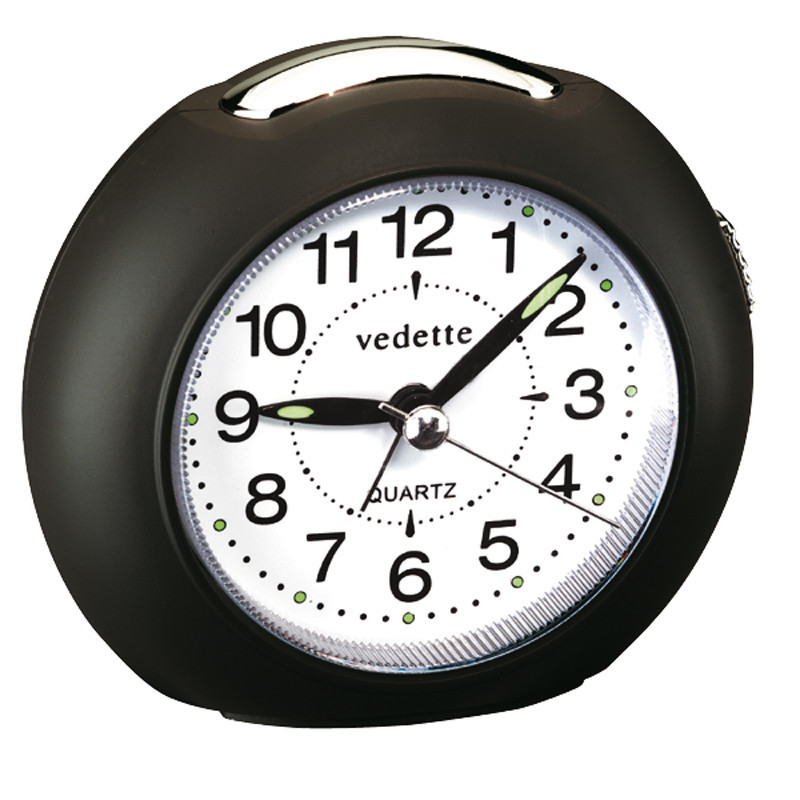 R&eacute;veil matin rond silencieux couleur noire