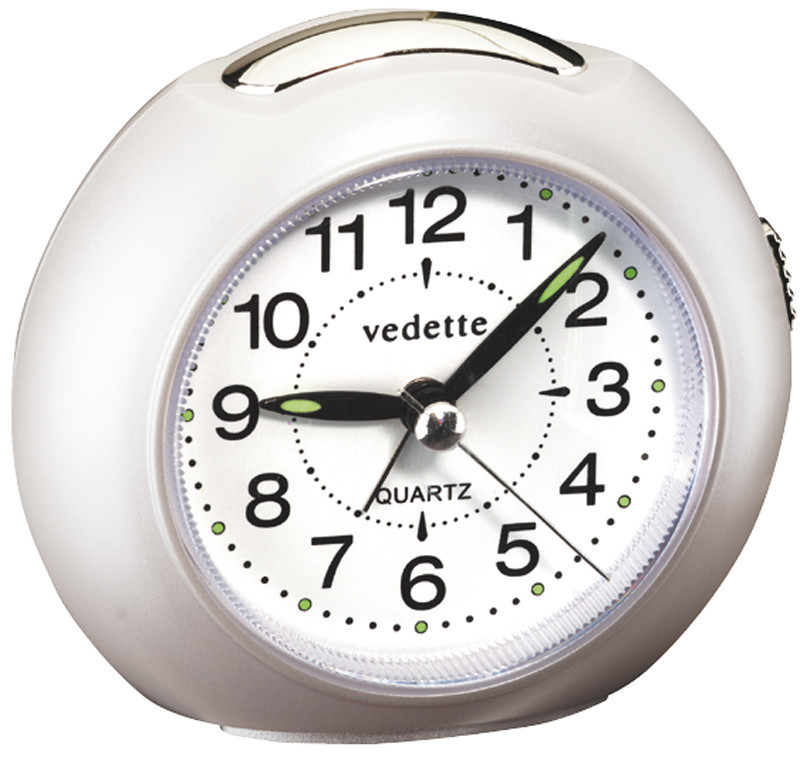 R&eacute;veil matin rond silencieux couleur blanche