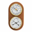 Barom&egrave;tre mural en bois de ch&ecirc;ne avec thermom&egrave;tre et hygrom&egrave;tre