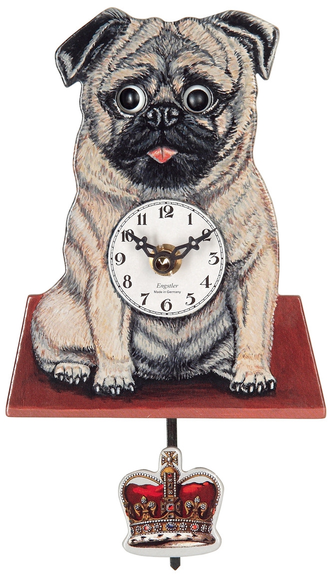 Horloge coucou chien blanc