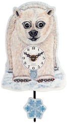 Horloge coucou pour enfant ours blanc yeux mobiles