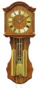 Pendule murale m&eacute;canique en bois ch&ecirc;ne et laiton